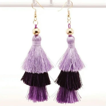 Bohemia Layer Tassel Dangle Earrings Morocco Statement Long Tassel Women Jewelry
