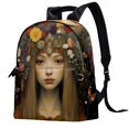 Bohemia Leather School Backpack with Adjustable Straps Large Capacity