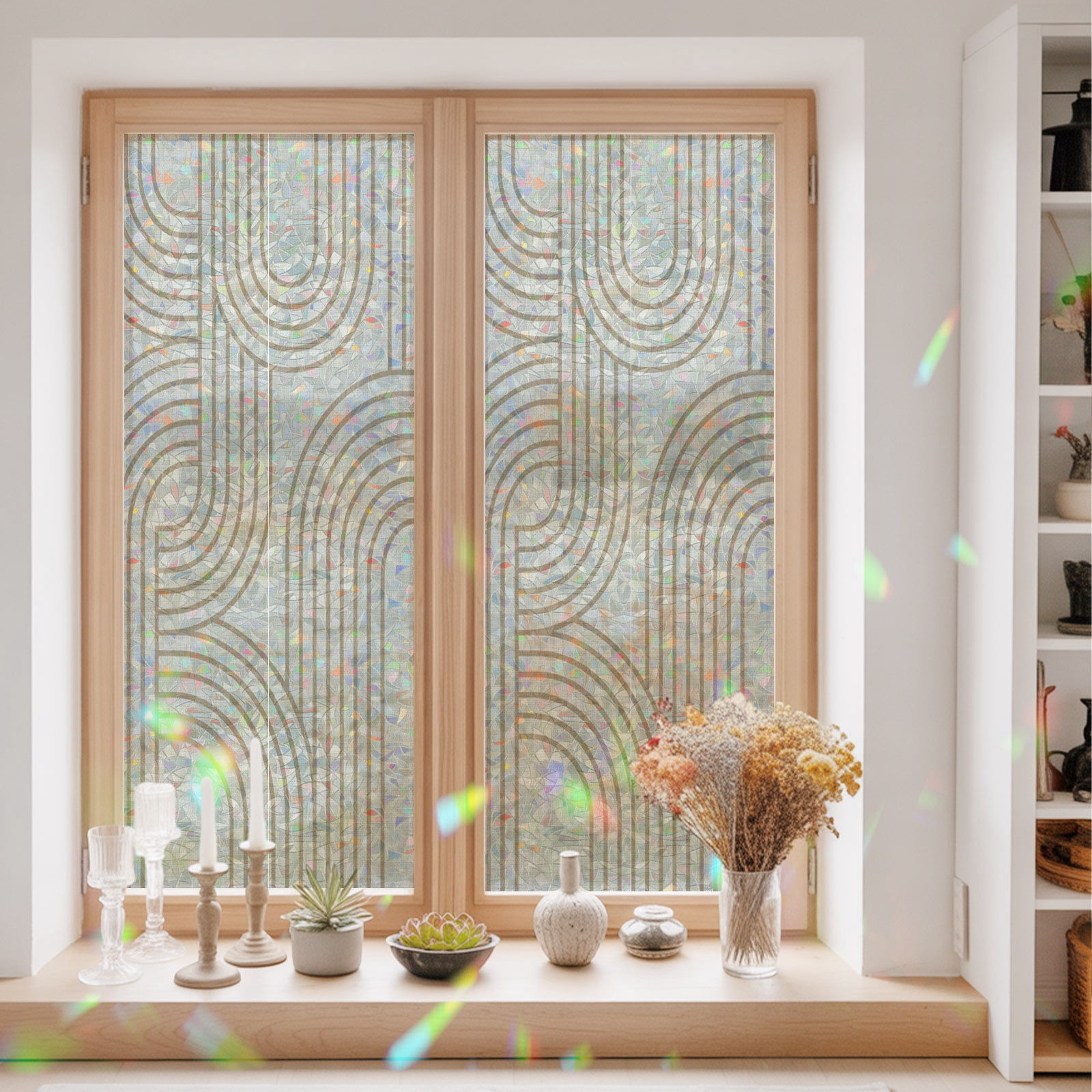 Bohemia Lines Window Privacy Film Boho Abstract Linear Parallel Arching ...