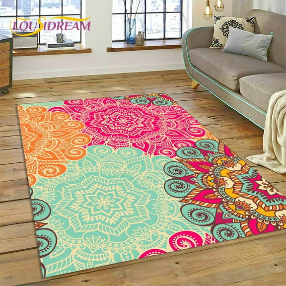 Bohemia Meditation Mandala Nature Yoga Flower Carpet Rug for Home Living Room Bedroom Sofa Doormat r Area Rug Non-slip Mat