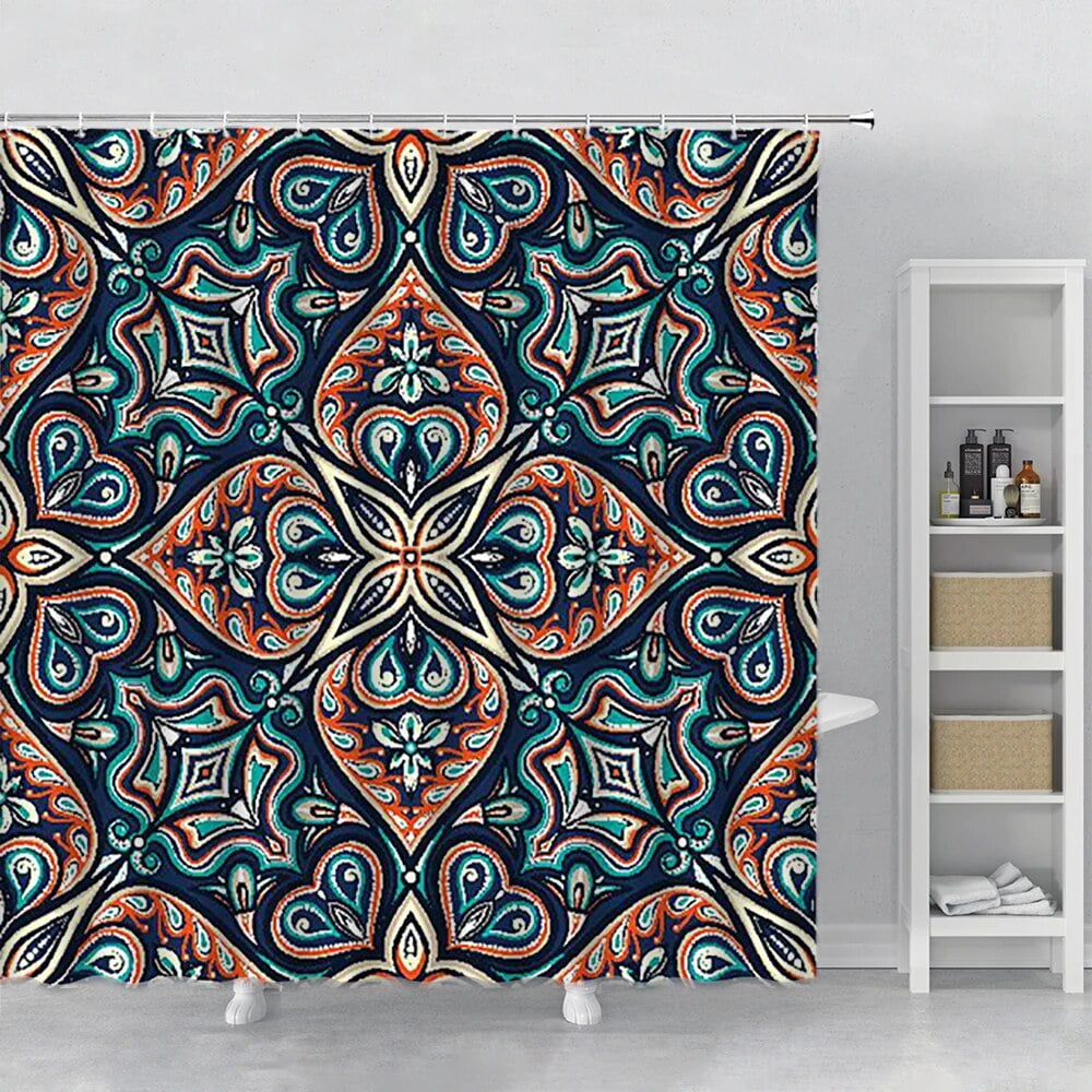 Bohemia Nationality Style Geometry Floral Shower Curtains Modern Design