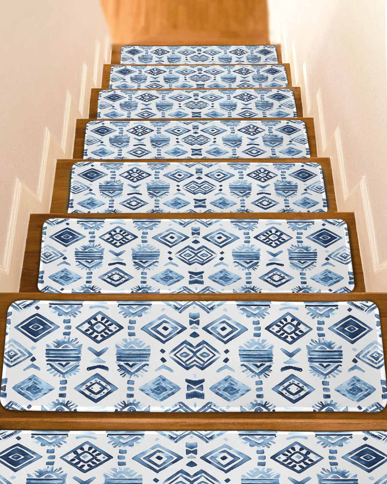 Bohemia Non-Slip Stair Treads for Wooden Steps, 15 Pack 8x30 Inches ...