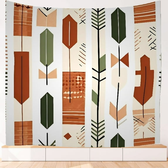 Bohemia Office Tapestry Deco for College Home Living Room Bedroom Office, Geometric Shapes Symmetrical Arrows Durable Big Tapestry, 51x59 Inches, Modern Washable Office Tapestry