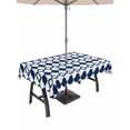 thumbnail image 1 of Bohemia Outdoor Tablecloth - 60x120 Inch Rectangle Dining Table Cover, Minimalist Geometric Pattern Abstract Dark Blue Waterproof Outdoor Table Cloth with Umbrella Hole & Zipper for Picnic/Patio, 1 of 7
