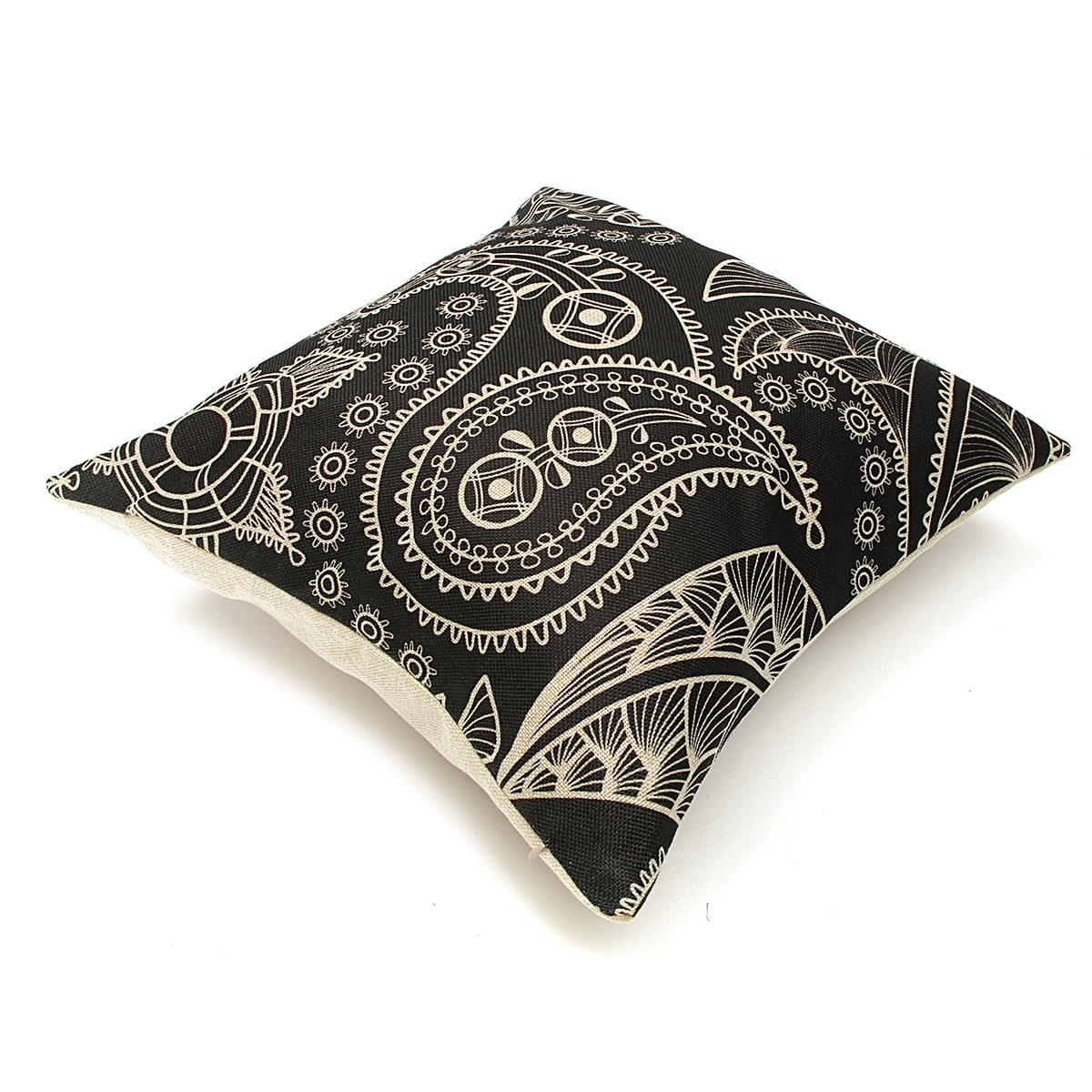Bohemia Paisley VortexCouch Cushion Pillow Covers 18 x18 Square Zippered Cotton Linen Standard Decorative Throw Pillow Covers Walmart Business Supplies