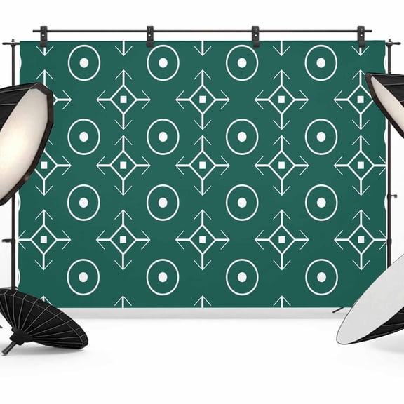 Bohemia Photography Backdrop 10x8FT, Abstract Gingham White Circle Traditional Ethnic Texture Photo Backdrops, Background for Photography Studio Photo Studio Background, Back Drop for Photoshoot