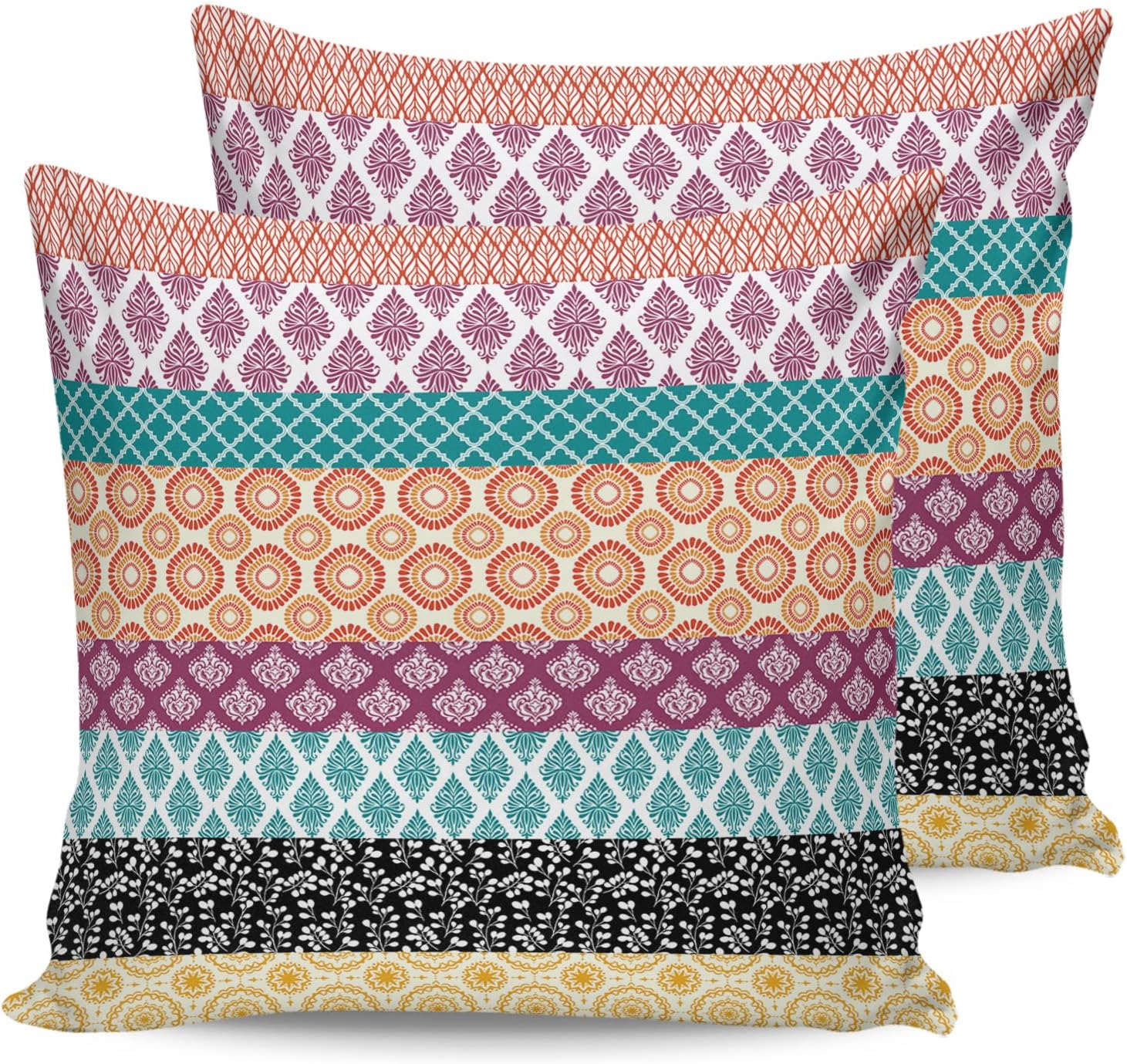 Bohemia Pillow Covers 16x16 Inch Decorative Throw Pillow Covers Soft