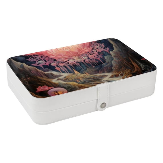 Bohemia Portable PU Leather Jewelry Box with Removable Compartment, Bracelet Holder, and Jewelry Display