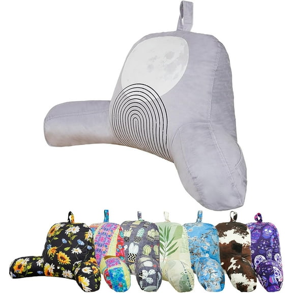 Bohemia Reading Pillow, Back Support Rest Pillow for Adult, Backrest Pillows with Arms for Sitting in Bed Reading, Working, Playing Games, Watching TV