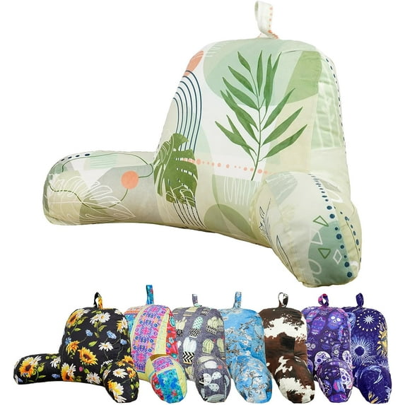 Bohemia Reading Pillow, Back Support Rest Pillow for Adult, Backrest Pillows with Arms for Sitting in Bed Reading, Working, Playing Games, Watching TV