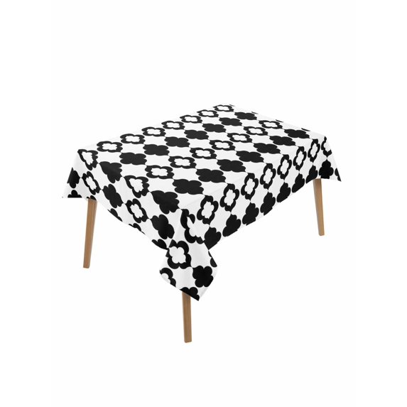 Bohemia Rectangle Tablecloth, Retro Abstract Geometric Pattern Boho Black Waterproof & StainResistant Tablecloth, Washable Oil-proof Table Cover for Dining/Party/Wedding/Camping/Buffet 52x70 In