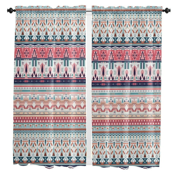 Bohemia Retro Pattern Ethnic Curtain Home Decoration Living Room Short Curtains Window Treatments For Kitchen Bedroom