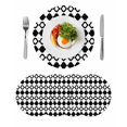 thumbnail image 1 of Bohemia Round 15 Inch Placemats Set of 4, Retro Abstract Geometric Pattern Boho Black HeatResistant Non Slip Place Mats for Dining Table, Wipeable Braided Kitchen Table Mats for Housewarming, 1 of 9