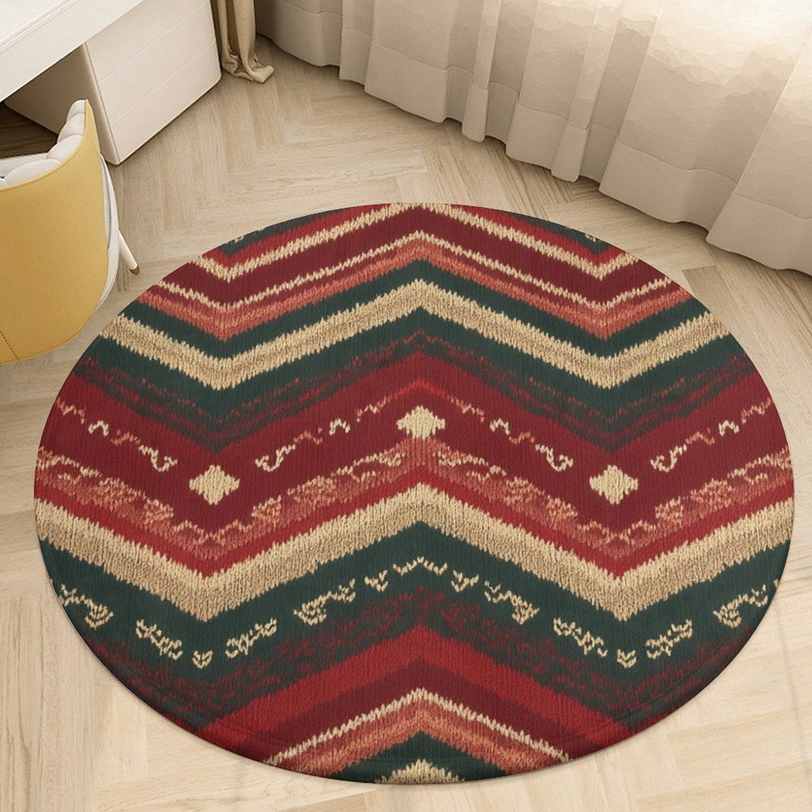 Bohemia Round Area Rugs for Bedroom Living Room, 2FT Soft Comfy Indoor ...