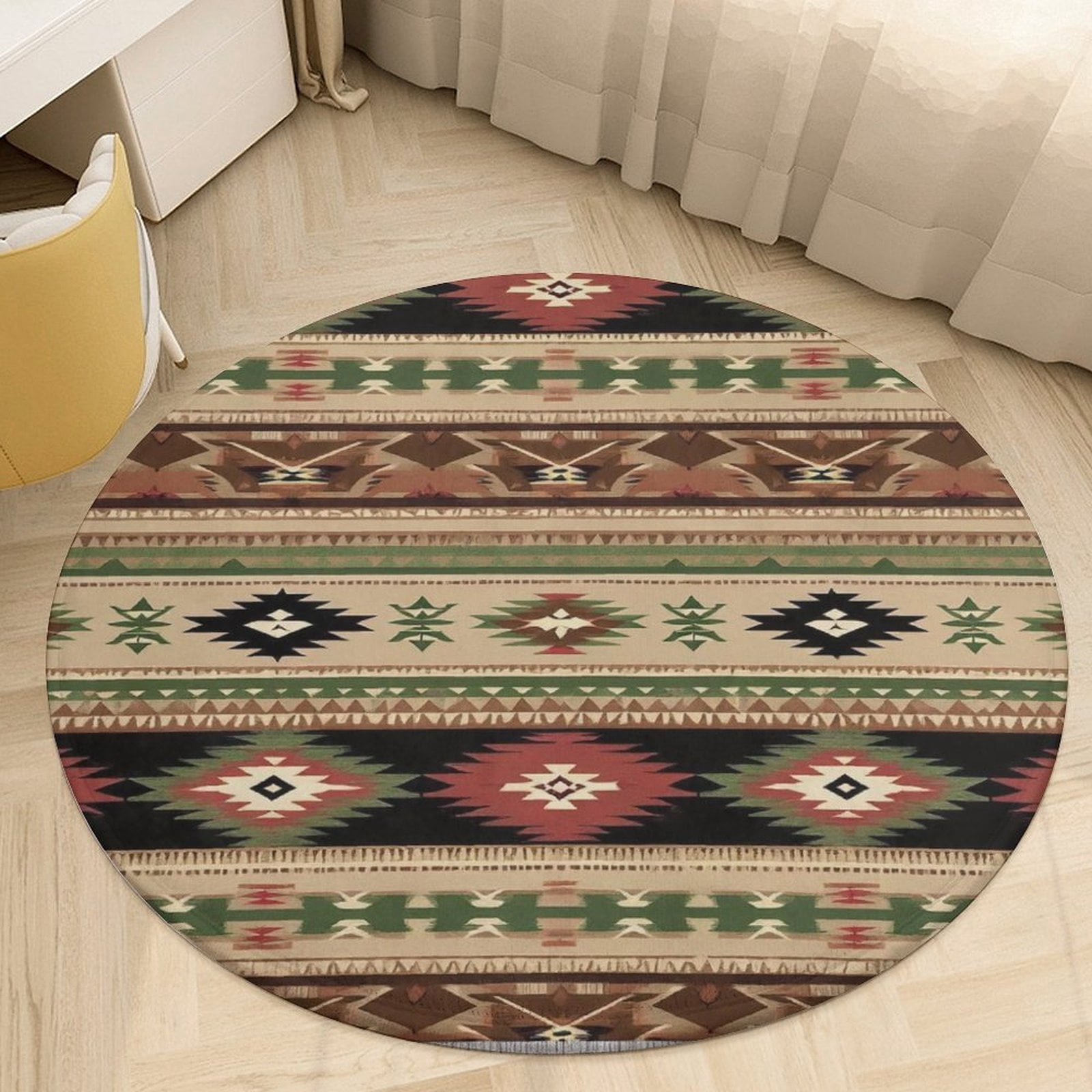Bohemia Round Area Rugs for Bedroom Living Room, 3FT Soft Comfy Indoor ...