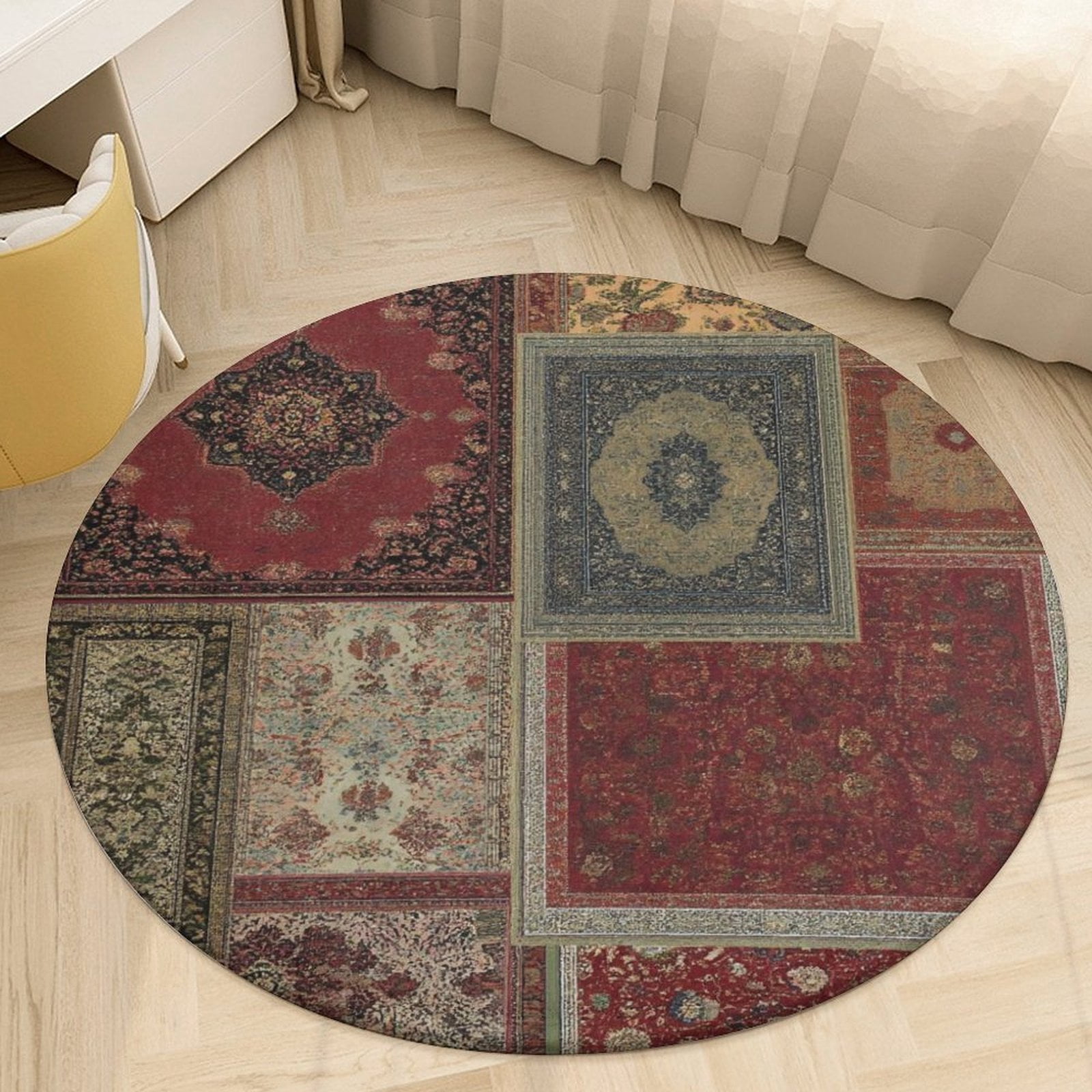 Bohemia Round Area Rugs for Bedroom Living Room, 3FT Soft Comfy Indoor ...
