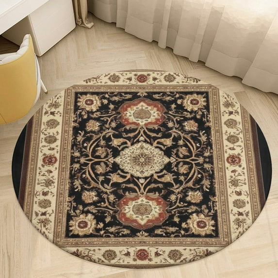 Bohemia Round Area Rugs for Bedroom Living Room, 5FT Soft Comfy Indoor Circle Carpets, Carpet Home Decor Floor Mat
