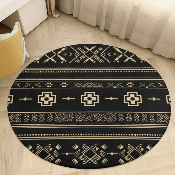 Bohemia Round Area Rugs for Bedroom Living Room, 5FT Soft Comfy Indoor Circle Carpets, Carpet Home Decor Floor Mat