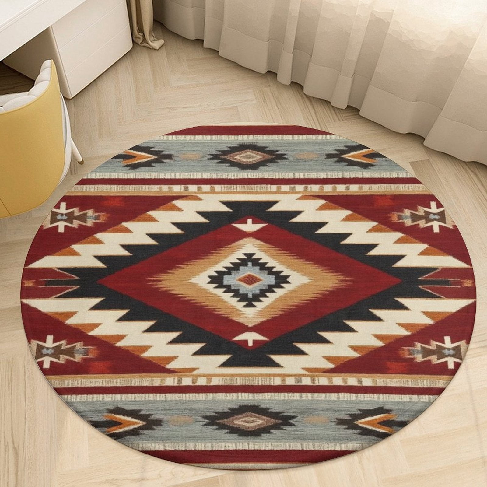 Bohemia Round Area Rugs for Bedroom Living Room, 6FT Soft Comfy Indoor ...