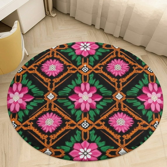 Bohemia Round Area Rugs for Bedroom Living Room, 6FT Soft Comfy Indoor Circle Carpets, Carpet Home Decor Floor Mat