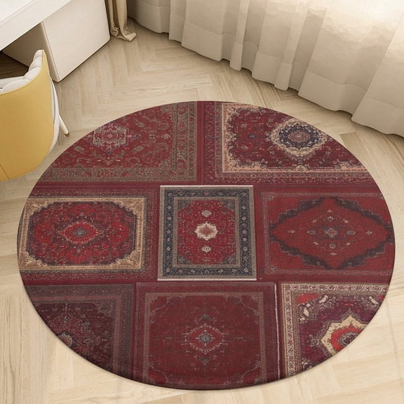 Bohemia Round Area Rugs for Bedroom Living Room, 6FT Soft Comfy Indoor Circle Carpets, Carpet Home Decor Floor Mat