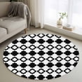 thumbnail image 1 of Bohemia Round Rug 3.3ft Washable Circle Entryway Rugs Non Slip Retro Abstract Geometric Pattern Boho Black Area Rug Indoor Floor Carpet for Bedroom Kitchen Living Room Home Office Dining Room Nursery, 1 of 8