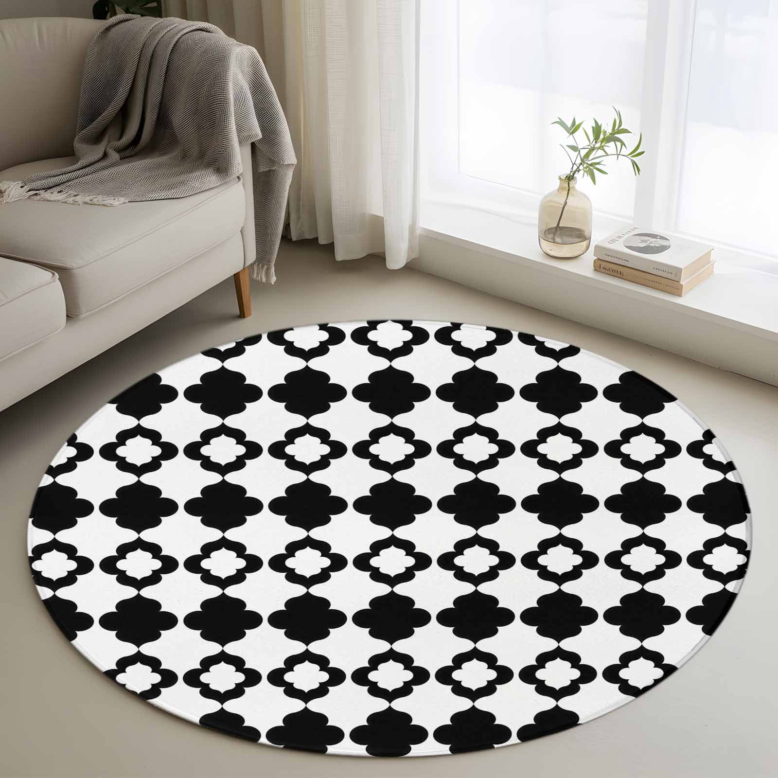 Bohemia Round Rug 3ft Washable Circle Entryway Rugs Non Slip Retro ...
