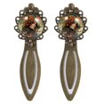 thumbnail image 1 of Bohemia Set of Vintage Copper-Colored Lace Bookmarks - Stainless Steel Book Markers for Readers and Book Lovers, 1 of 5