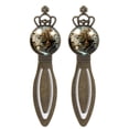 thumbnail image 1 of Bohemia Set of Vintage Copper Crown-Shaped Bookmarks - Stainless Steel Reading Accessories for Book Lovers - Pack of 2 Book Markers, 1 of 5