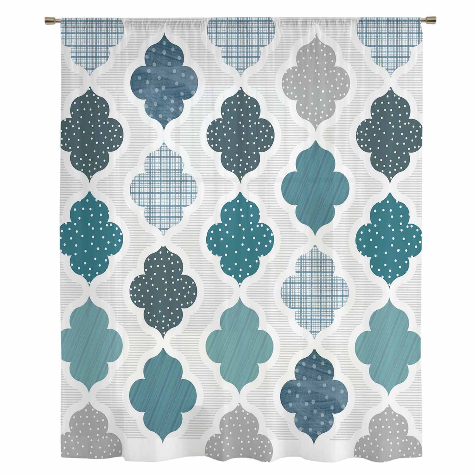 Bohemia Sheer Curtains 63 Inches Long, Vintage Moroccan Geometric ...
