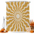 thumbnail image 1 of Bohemia Shower Curtain, Waterproof Shower Curtains for Bathroom, Retro Abstract Aesthetic Sunshine Boho Yellow Washable Fabric Bathtub Curtain Set Bath Decor with 12 Hooks Standard 72"x72", 1 of 8