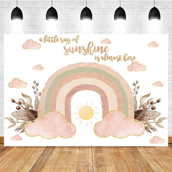 Bohemia Style Photography Backdrop Cloud Sun Decoration Newborn Girl 1st Birthday Party Background Photo Studio
