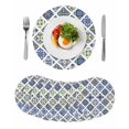 thumbnail image 1 of Bohemia Style Round 13 Inch Placemats Set of 8, Abstract Middle Century Aztec Pattern Blue HeatResistant Non Slip Place Mats for Dining Table, Wipeable Braided Kitchen Table Mats for Housewarming, 1 of 9