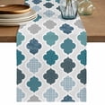 thumbnail image 1 of Bohemia Table Runner 72 Inches, Vintage Moroccan Geometric Pattern Blue Green Gray Bed Runner Dresser Scarves Tabletop for Indoor Outdoor Parties/Ceremony/Banquet, 16" x 72", 1 of 8