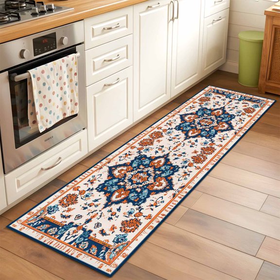 Bohemia Tribal Western Pattern Rectangle Rug 2'x6' Retro Native Aesthetic Washable Area Rugs for Living Room Bedroom Entryway Non Slip Entrance Door Mat Indoor Floor Carpet