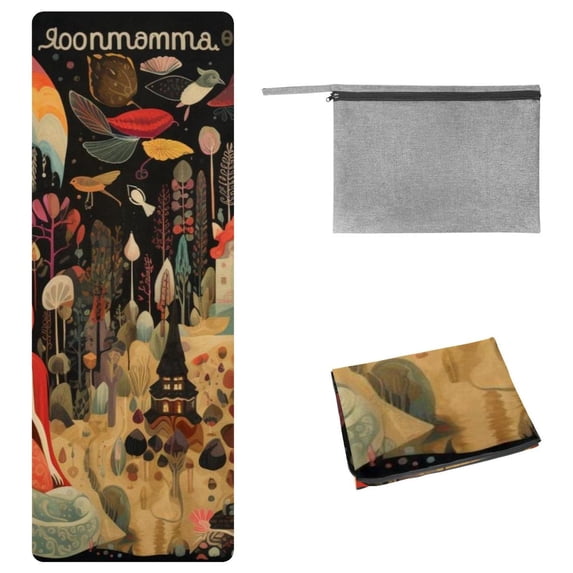 Bohemia Yoga Mat Towel with Storage Bag, 72.8"x26.8", Suitable for Yoga, Pilates, Fitness - Yoga Blankets, Yoga Towel, Yoga Mat Towel