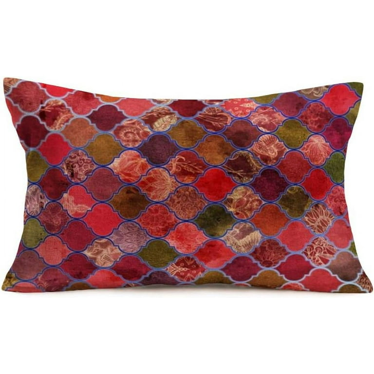 Bohemian 12x20 Boho Pillowcases Colorful Pillow Covers Lumbar