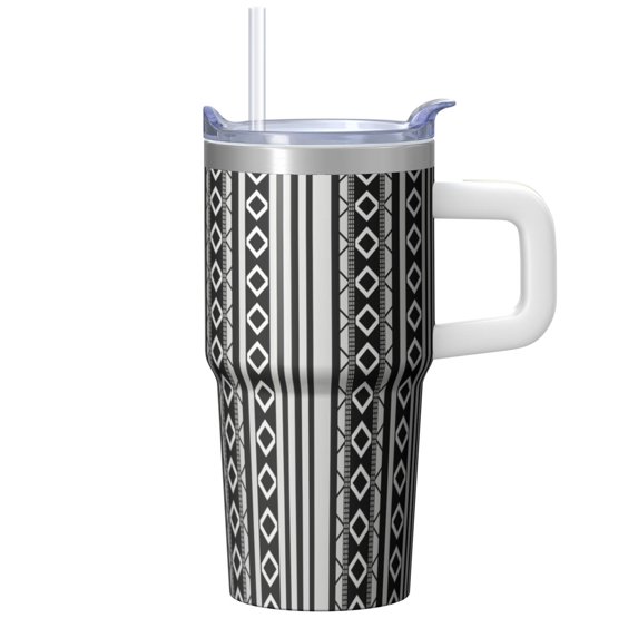 Bohemian 20oz Tumbler with Lids and Straws, Double Wall Vacuum Insulated Stainless Steel Coffee Mug, Leakproof Travel Cup