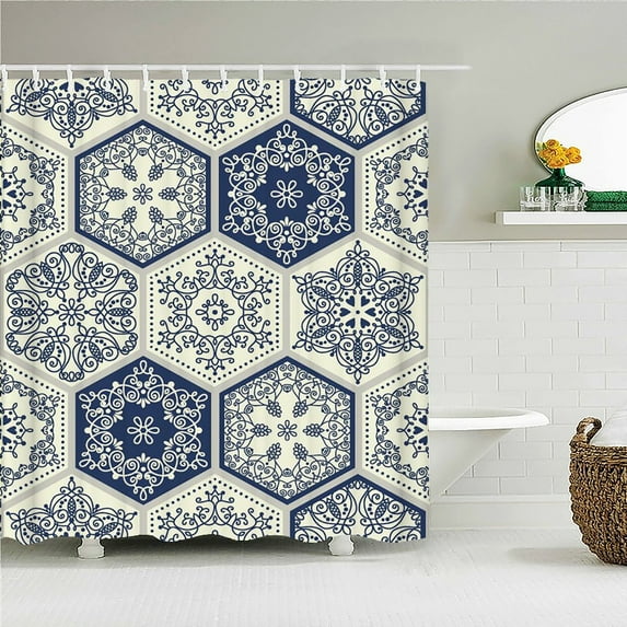 Bohemian 3d Bathroom Curtains Indian Boho Shower Curtains Waterproof Fabric With 12 Home Decor Washable Bath Screen