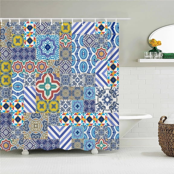 Bohemian 3d Bathroom Curtains Indian Boho Shower Curtains Waterproof Fabric With 12 Home Decor Washable Bath Screen