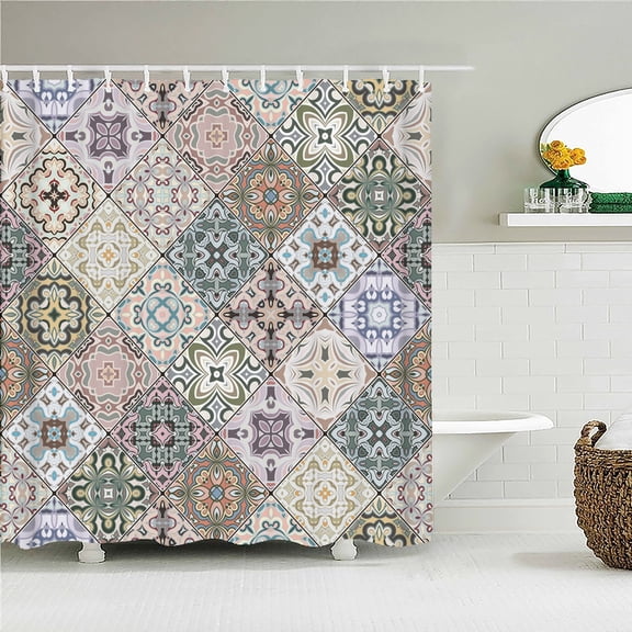 Bohemian 3d Bathroom Curtains Indian Boho Shower Curtains Waterproof Fabric With 12 Home Decor Washable Bath Screen