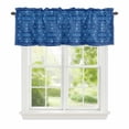 thumbnail image 1 of Bohemian Abstract Blue Floral Window Valance for Kitchen, Boho Tribal Ethnic Geometric Mysterious Flower Rod Pocket Short Curtain for Small Windows, Light Filtering Decorative Valance, 56 x 16 Inch, 1 of 9