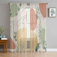 Bohemian Abstract Floral Style Triangle Tulle Sheer Curtains For Living