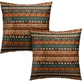 thumbnail image 1 of Bohemian Abstract Pillow Covers Boho Mid Century Modern Throw Pillows Covers 16x16 Ethnic Design Striped Geometric Cushion Covers Farmhouse Decor for Bed Couch Pack of 2, 1 of 6