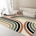 thumbnail image 1 of Bohemian Abstract Rainbow Area Rug, Mid-Century Modern Colorful Curved Lines Washable Rugs, Non Slip Soft Indoor Floor Carpet For Office Dining Room Bathroom 5' x 6', 1 of 6