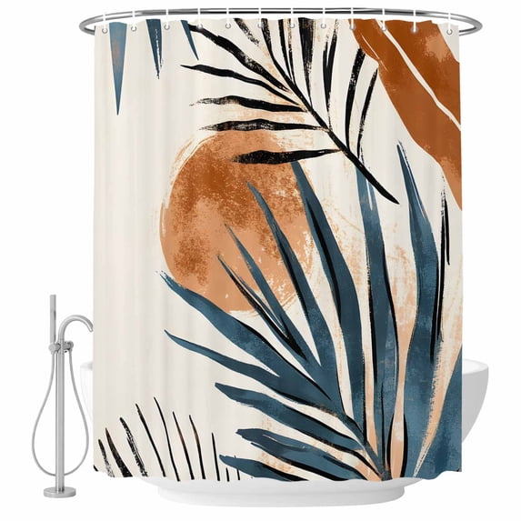 Bohemian Abstract Sun Plant Fabric Shower Curtain Vintage Style Washable Shower Curtains for Bathroom, Waterproof Bath Curtain with Hooks Home Decor 36x72in