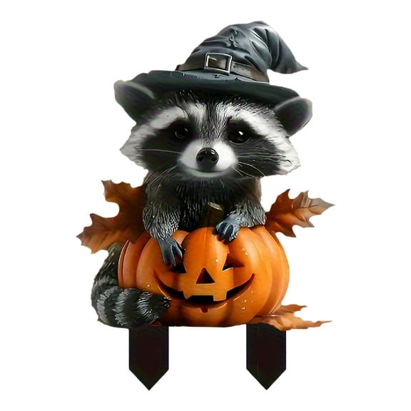 Bohemian Acrylic Flowerpot Decor with Pumpkin, Halloween Garden Sculpture for Outdoor Indoor Home Terrace Lawn Decoration Gift