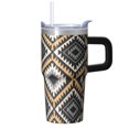 thumbnail image 1 of Bohemian Aesthetic Travel Cup 20oz with Lid and Straw - Stainless Steel Insulated Tumbler, Double Wall Vacuum Thermal Coffee Mug, Leakproof, 1 of 5