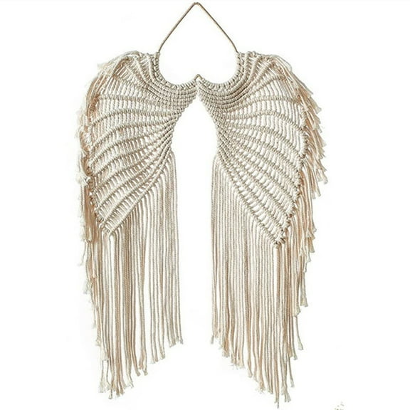 Bohemian Angel Wings Macrame Wall Hanging 24x36 Inches Hand Woven Tapestry Elegant Boho Room Decor for Teen Girls Kids Women Birthday Blessing