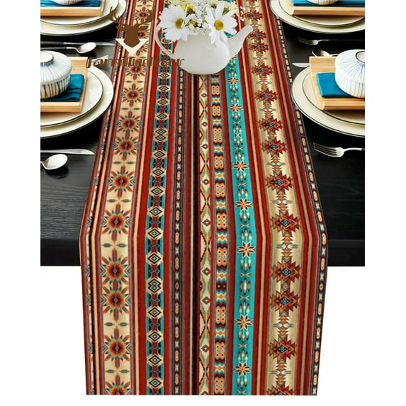 Bohemian Art Geometric Graphics Table Runner Home Wedding Table Flag Mat Centerpieces Decoration Party Dining Long Tablecloth